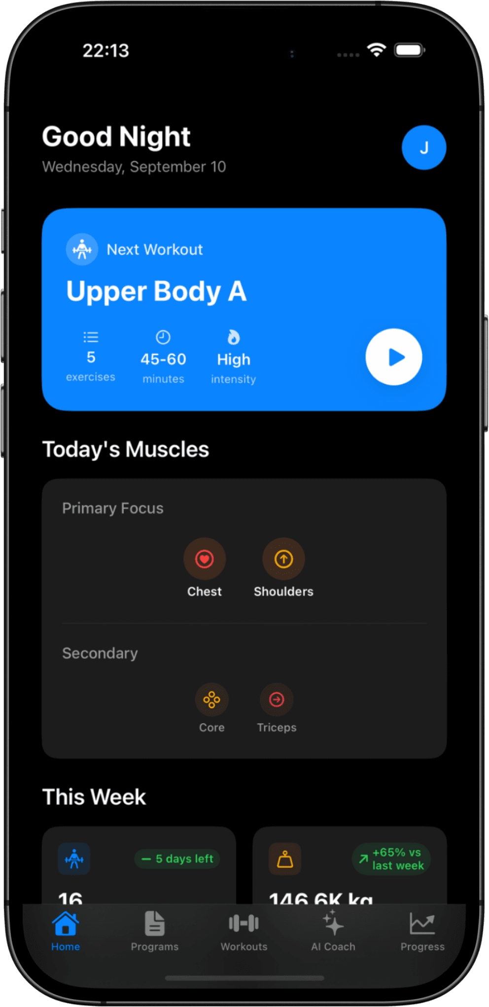AI-powered program generation mockup